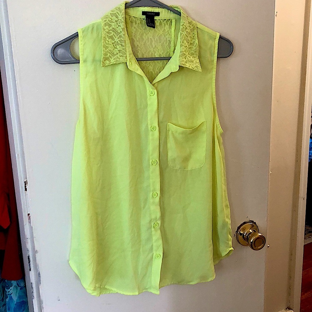 Forever 21 Lime Green Lace Blouse
